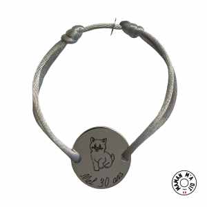 Bracelet chat jeton 20mm