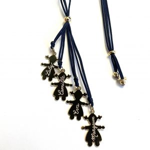 Collier 3 à 5  personnages finition perles comprise