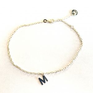 Chaîne de cheville lettre au choix en argent