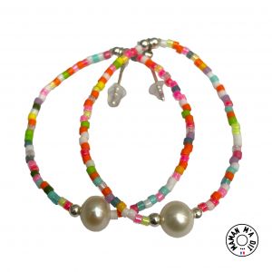 Boucles d'oreilles créoles perle de culture et miyuki