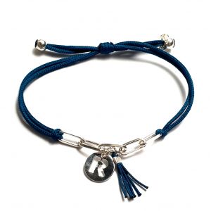 Bracelet chaine lettre 11 mm pompon