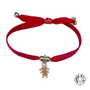 Bracelet ruban élastique fille en nacre