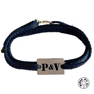 Bracelet 2 initiales  au choix sur mesure avec lanière