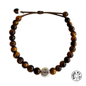 Bracelet perles 6 mm pépite PAPA