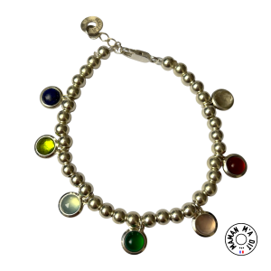 Bracelet perles argent 4 mm 1 à 10 pierres de naissances 5mm