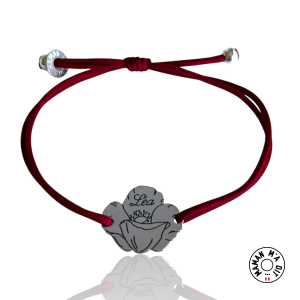 Bracelet fleur de naissance coquelicot  20mm