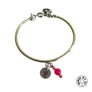 Bracelet jonc enfant 5-10 ans mini fille et pompon