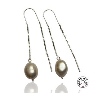 Boucles d'oreilles en argent perle de culture