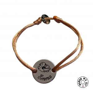 Bracelet fleur de naissance jeton 15 mm