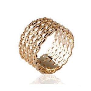 Bague chaîne 10 mm plaqué or
