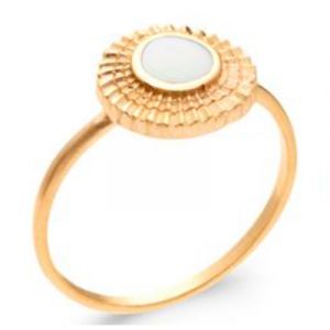 Bague ronde nacre plaqué or