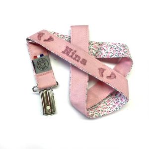 Attache sucette rose liberty