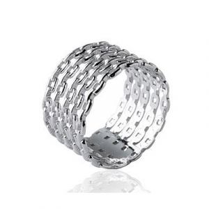 Bague chaîne 10 mm argent ou plaqué or