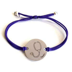Bracelet stéthoscope médecin jeton 24 mm