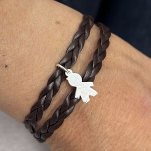 Bracelet simili cuir couleur au choix 1 personnage 16 mm
