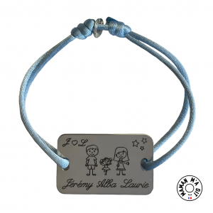 Bracelet  plaque 22x35 dessin famille