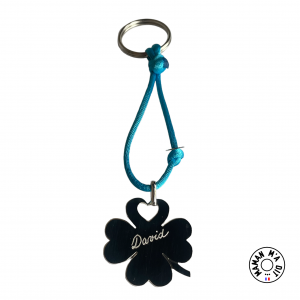 Porte clé trèfle en argent 30 mm