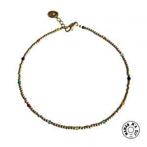 Chevillere argent ou plaque or perles au choix