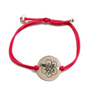 Bracelet fleur hibiscus jeton 20 mm