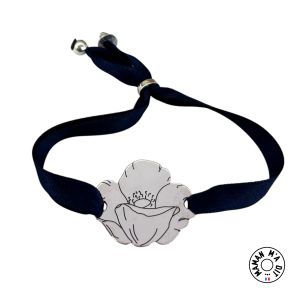 Bracelet fleur de naissance coquelicot