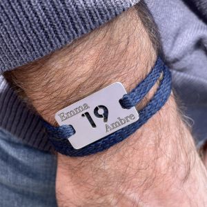 Bracelet médaille 19x30 numéro au choix