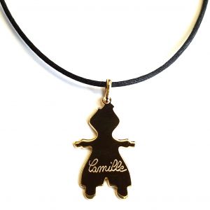 Collier garçon 35 mm argent ou plaqué or  gravure au choix