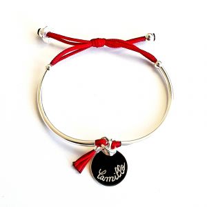 Bracelet demi jonc médaille ronde 15 mm