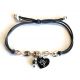 Bracelet coeur sur maillons grains de café
