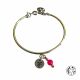 Bracelet jonc enfant 5-10 ans mini fille et pompon