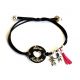 Bracelet coeur mini personnages  pompon, finition comprise