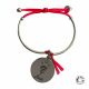 Bracelet demi jonc pendentif rond 20 mm