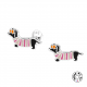 Boucles d'oreilles chiens teckel en argent