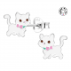 Boucles d'oreilles chat en argent